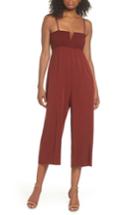 Women's Knot Sisters East Smocked Crop Jumpsuit - Burgundy