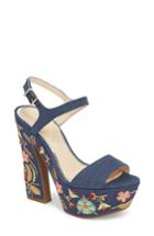 Women's Jessica Simpson Divella Embroidered Platform Sandal M - Blue
