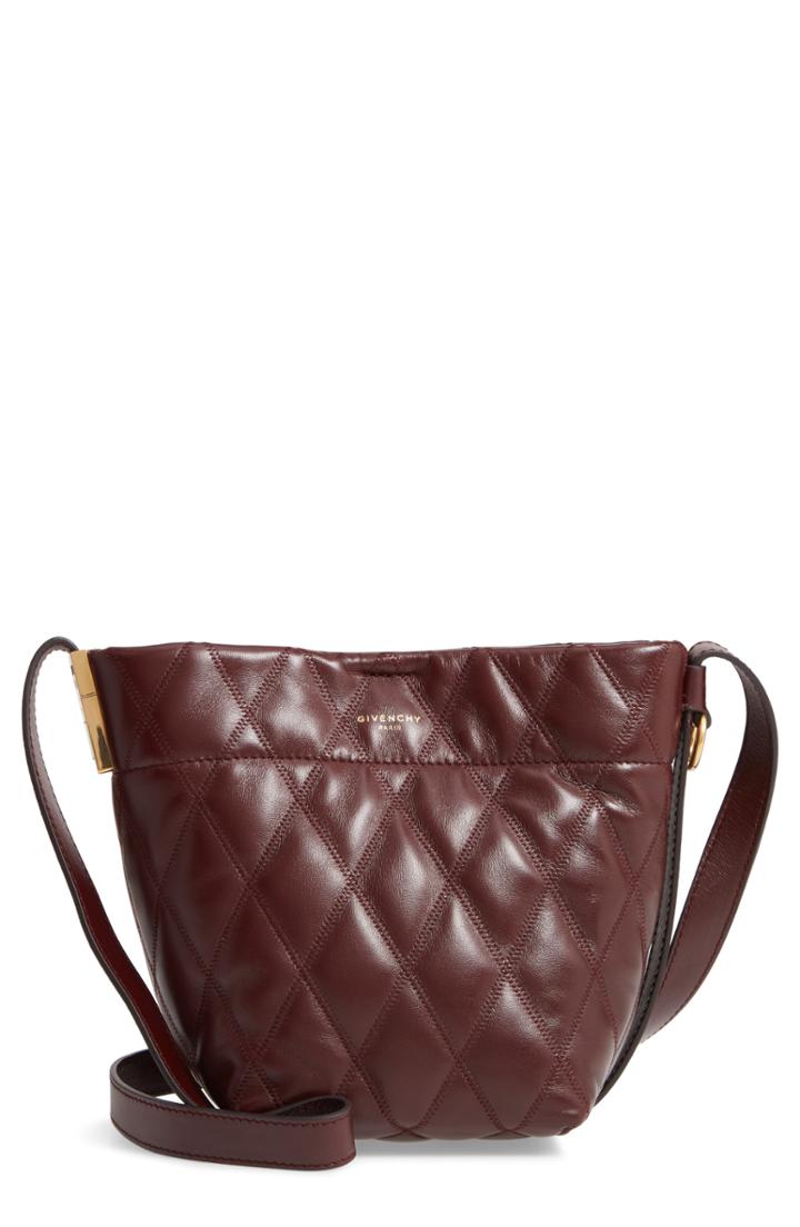 Givenchy Mini Gv Quilted Lambskin Leather Bucket Bag - Black