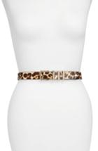 Women's Rebecca Minkoff Suzy Leather & Genuine Calf Hair Belt - Cheetah/ Gold