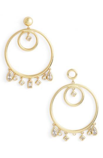 Women's Luv Aj Hanging Jewel Frontal Hoop Earrings