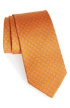 Men's Salvatore Ferragamo Feudo Print Silk Tie, Size - Orange