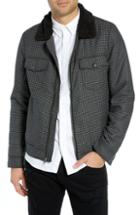 Men's The Rail Lined Houndstooth Trucker Jacket - Black