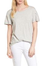 Women's Caslon Pleat Sleeve Cotton Tee - Grey