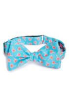 Men's Vineyard Vines Palm Tree Silk Bow Tie, Size - Blue/green
