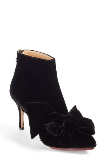 Women's Charlotte Olympia Myrtl Bow Bootie .5 Eu - Black