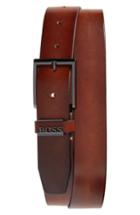 Men's Boss Senol Leather Belt - Medium Brown
