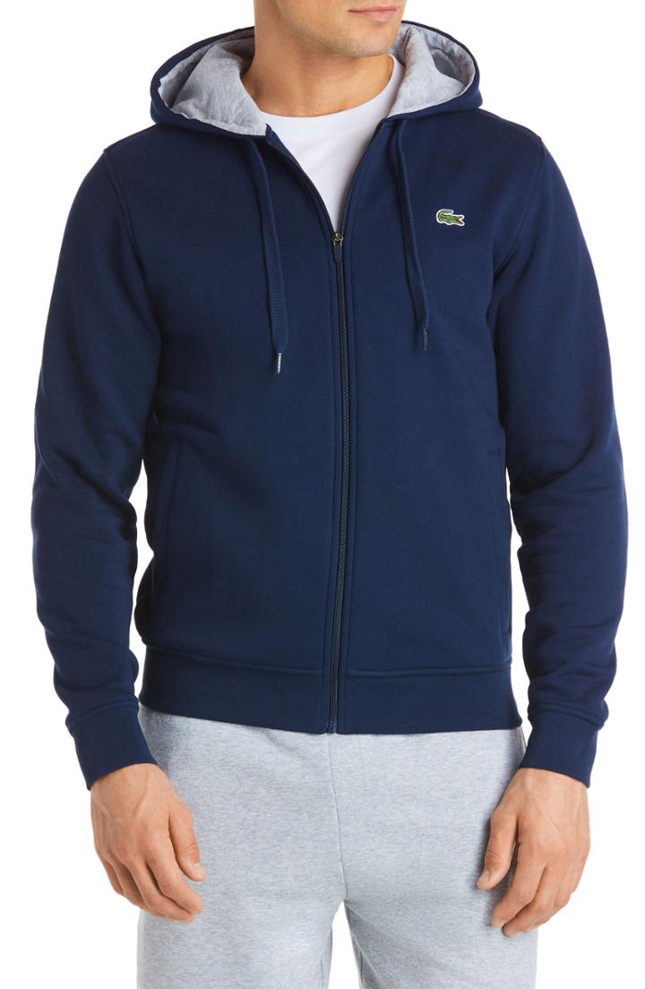 Men's Lacoste Fleece Zip Hoodie (4xl) - Blue