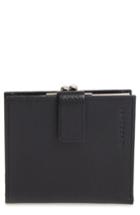 Women's Longchamp 'le Foulonne' Pebbled Leather Wallet - Black