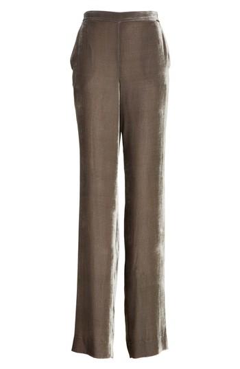 Women's St. John Collection Wide Leg Velvet Pants - Grey
