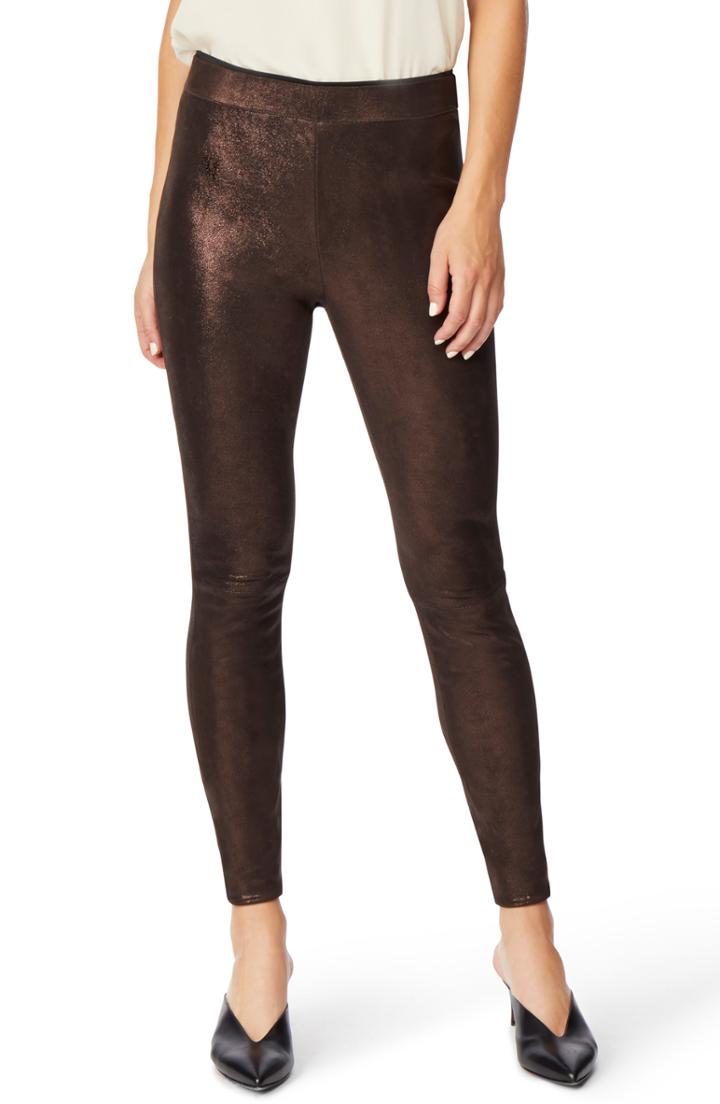 Women's Habitual Coated Suede Leggings - Metallic