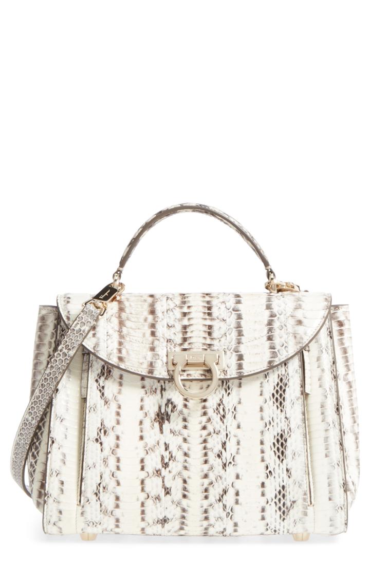 Salvatore Ferragamo Sophia Genuine Snakeskin Satchel -