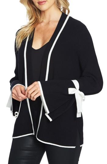 Women's Cece Tie Bell Sleeve Cardigan, Size - Black