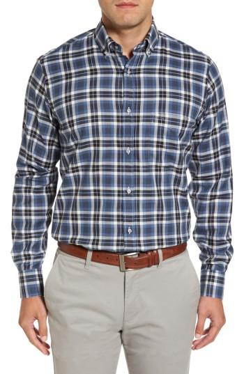 Men's Paul & Shark Silver Collection Plaid Sport Shirt - Blue