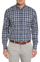 Men's Paul & Shark Silver Collection Plaid Sport Shirt - Blue