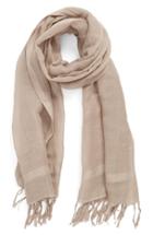 Women's Caslon Linen Blend Scarf, Size - Brown