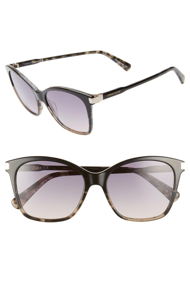 Women's Longchamp Le Pliage 54mm Butterfly Sunglasses - Marble Grey