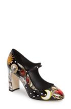 Women's Dolce & Gabbana Button Card Print Mary Jane Pump .5us / 36eu - Black