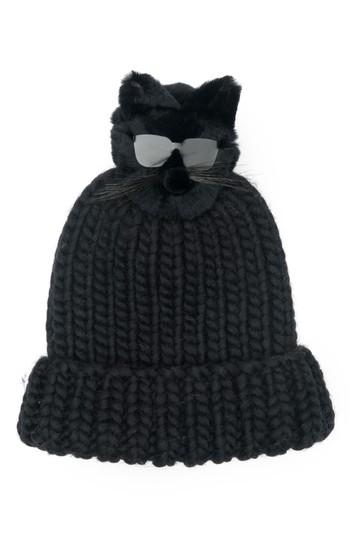 Women's Eugenia Kim Rain Wool Stocking Cap With Genuine Fox Fur Pom -