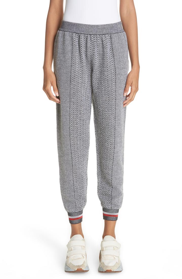 Women's Stella Mccartney Chevron Knit Track Pants Us / 38 It - Black