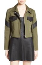 Women's Veda Linder Leather Trim Military Jacket