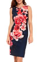 Women's Wallis Sahara Floral Scuba Sheath Dress Us / 8 Uk - Blue