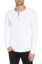 Men's Wings + Horns 'base' Long Sleeve Henley, Size - White