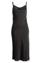 Women's Topshop Cowl Neck Satin Midi Dress Us (fits Like 2-4) - Black