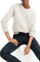 Women's J.crew Popcorn Cable Knit Sweater, Size - Grey