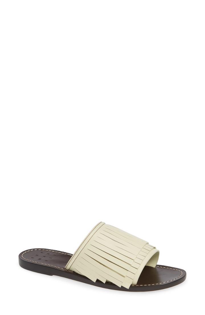 Women's Trademark Taos Kiltie Slide Sandal Us / 35eu - White