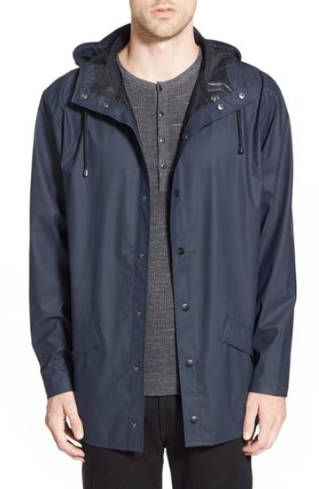 Men's Rains Lightweight Hooded Rain Jacket - Blue