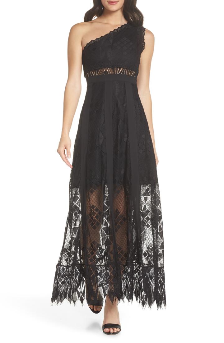 Women's Foxiedox Juliet One-shoulder Lace Gown