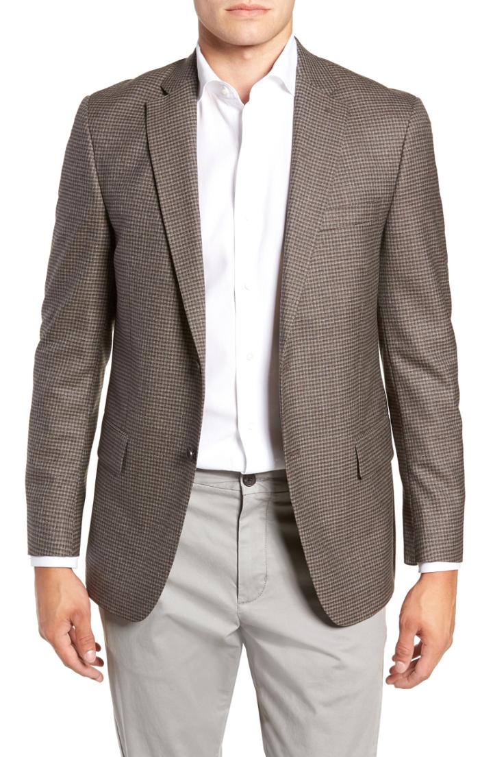 Men's Hart Schaffner Marx Classic Fit Stretch Check Wool Sport Coat S - Brown