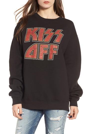 Women's Junkfood Kiss Off Sweatshirt /small - Black