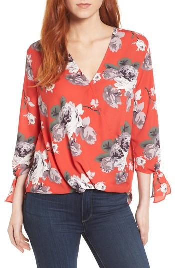 Women's Everleigh Surplice Neck Top - Red