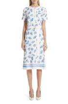 Women's Altuzarra Pot Print Belted Midi Dress Us / 34 Fr - Ivory