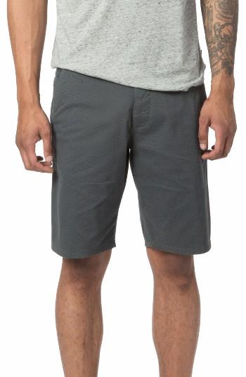 Men's Good Man Brand Modern Fit Micro Pattern Chino Shorts - Grey