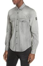 Men's Belstaff Somerfod Denim Shirt, Size - Grey