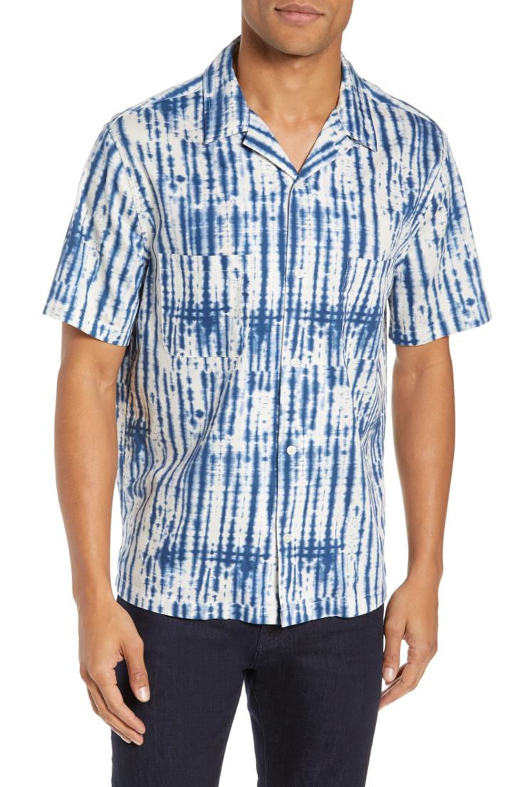 Men's Vince Shibori Print Fit Sport Shirt