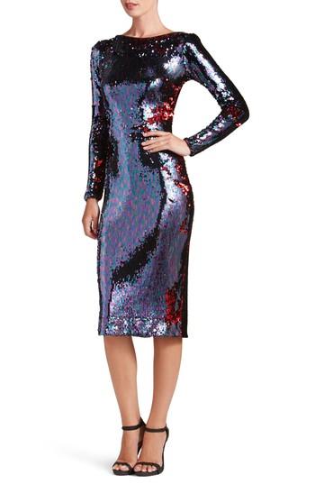 Women's Dress The Population Emery Scoop Back Reversible Sequin Body-con Dress