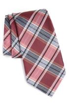 Men's Calibrate Schoolboy Plaid Silk Blend Skinny Tie, Size - Orange