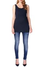 Women's Noppies 'amsterdam' Scoop Neck Long Maternity Top, Size - Blue