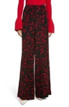 Women's Diane Von Furstenberg Print Wide Leg Pants - Black