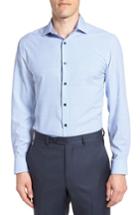 Men's W.r.k Trim Fit Stretch Check Dress Shirt .5 - Blue