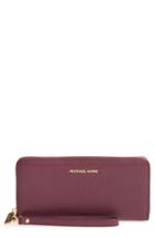 Women's Michael Michael Kors 'mercer' Leather Continental Wallet - Purple
