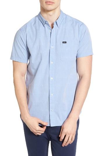 Men's Rvca Va Dobby Woven Shirt - Blue