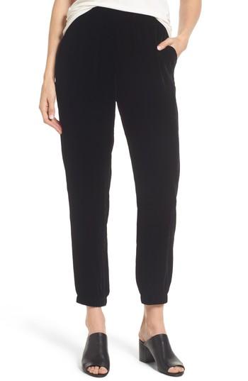 Women's Eileen Fisher Velvet Jogger Pants - Black