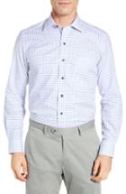 Men's David Donahue Regular Fit Geometric Sport Shirt - Blue