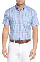 Men's Peter Millar Exploded Gingham Sport Shirt - Purple