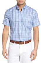 Men's Peter Millar Exploded Gingham Sport Shirt - Purple